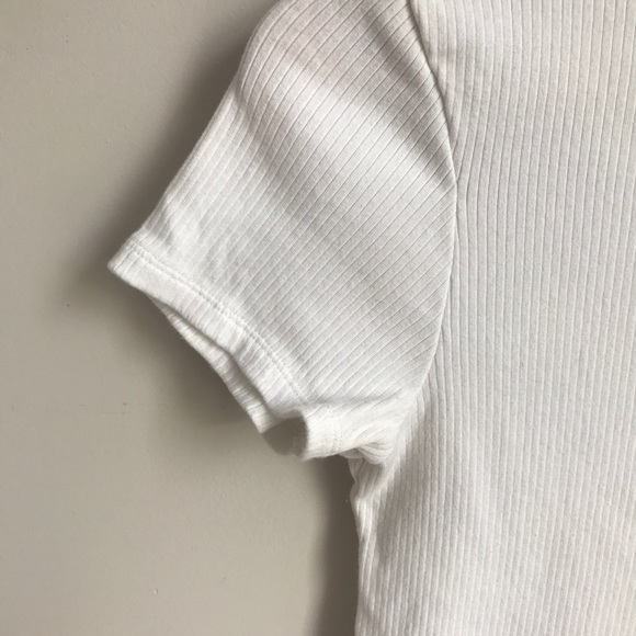 White Ribbed T-Shirt - Picture 2 of 4